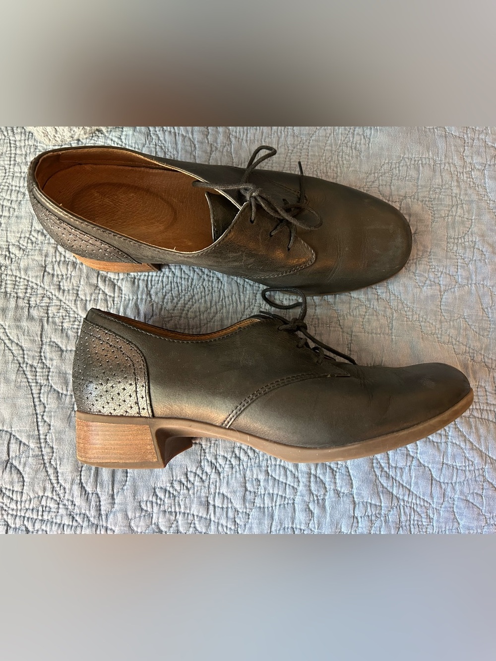 Dansko Black Leather Lace-up Oxfords